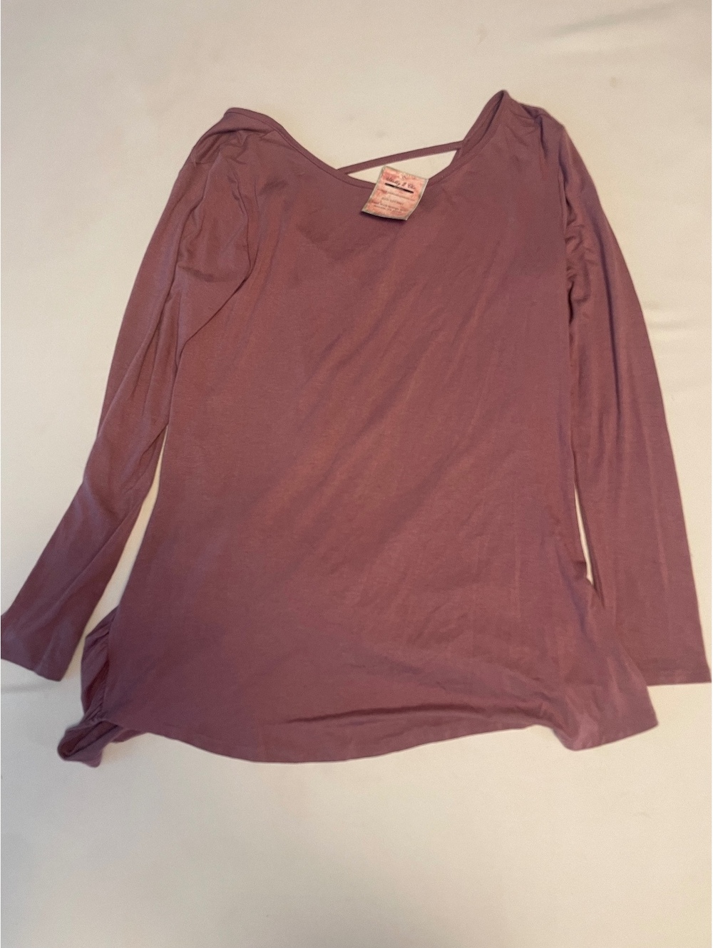 Cherish Women's Mauve Long Sleeve Draped Front Top Size Small